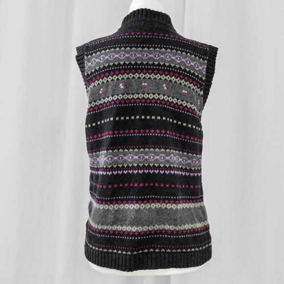 Black Grandma Knit  Sweater Vest - Picture 4 of 4